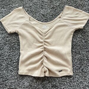 Yellow Hollister Cropped Tee